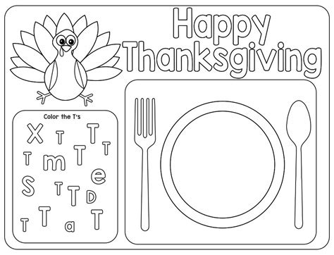 thanksgiving placemat printables     printablee