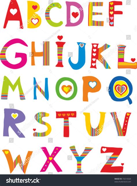 alphabet design   colorful style stock vector illustration  shutterstock