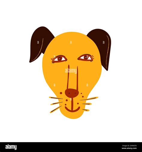 funny dog cute animal face  white background design element  stickers tags cards