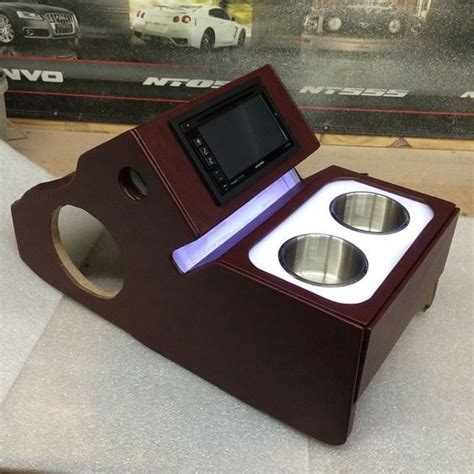 car audio double din custom console cup holders leds custom car interior car console custom