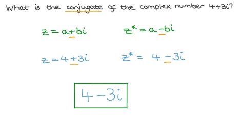 question video finding  conjugate   complex number  algebraic form nagwa