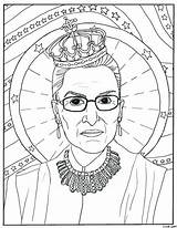 Coloring Pages Bader Ruth Ginsburg Rbg Supreme Women Court Drawing Obama Roosevelt Eleanor Adult Printable Feminist History Michelle Justice Sheets sketch template