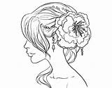 Coloring Pages Hairstyle Hair Wedding Flower Salon Pintar Flor Haircut Per Book Colorear Hairstyles Dibuix Coloringcrew Getcolorings Printable Flowers Fashion sketch template