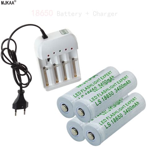 buy 4pcs 18650 3400mah battery 4 slots battery