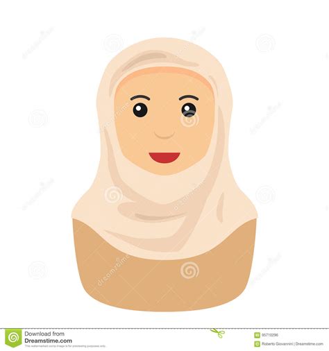 muslim woman with hijab avatar flat icon stock vector