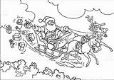 Santa Sleigh His Coloring Pages Colouring Christmas Drawing Color Printable Drawings Print Sky Getcolorings Drawn Au sketch template