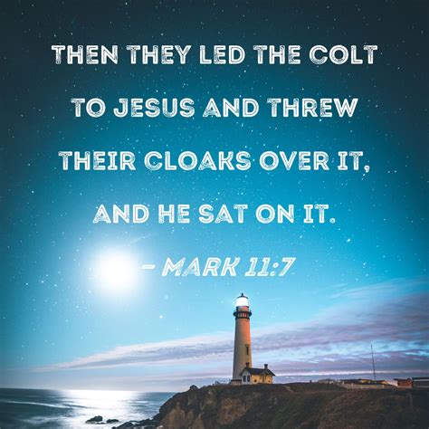 mark    led  colt  jesus  threw  cloaks