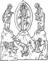 Transfiguration Orthodox Icons Christian Colouring Ikon Tabor Arte Senhor Religious sketch template