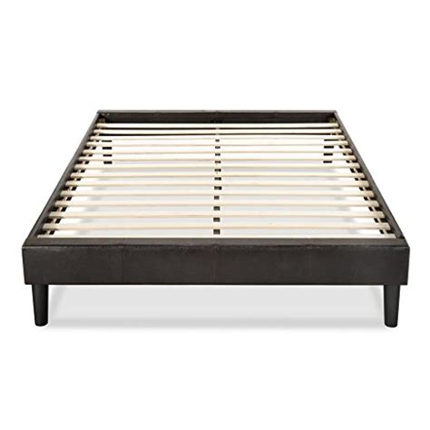 essential faux leather upholstered platform bed frame mattress