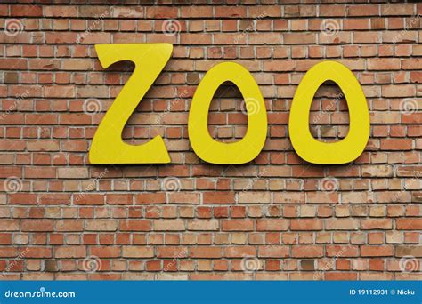 zoo sign stock image image  bricks entrance detail