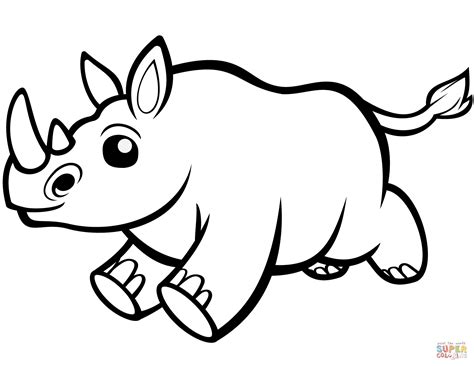 cute rhino coloring pages