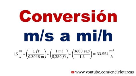 convertir de m s a mi h youtube