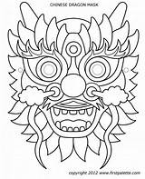 Dragon Mask Coloring Chinese Getcolorings Printable Pages sketch template