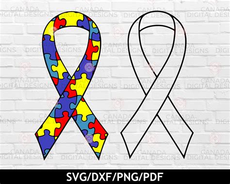 autism ribbon svg autism awareness svg puzzle ribbon svg etsy