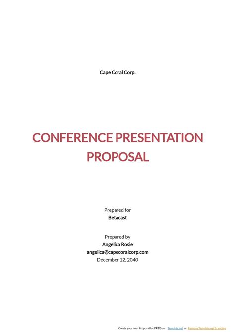 conference proposal template  word templatenet