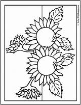 Coloring Sunflower Sunflowers Pages Printable Stripe Gray Printables Colorwithfuzzy sketch template