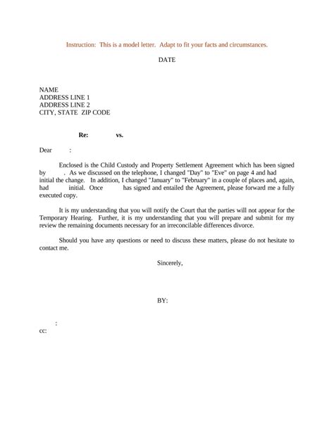 Letter Custody Doc Template Pdffiller