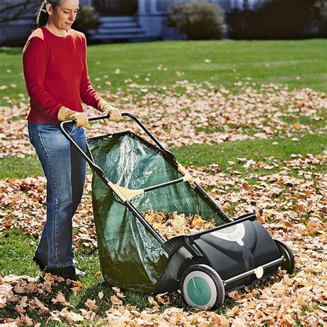 leaf collector rolling leaf sweeper gardenerscom