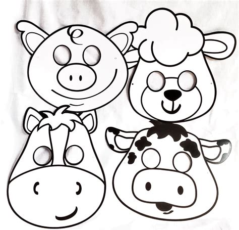 printable farm animal masks  kids farm animal crafts animal masks