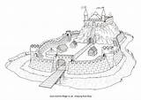 Castle Motte Bailey Castles Colouring Medieval Coloring Pages Norman Drawing Kids Middle Ages Youth Color Sca Topic Printable Drawbridge Crafts sketch template