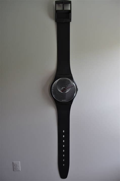 Massive 1980s Swatch Watch Pop Art Wall Clock Black Spiral At 1stdibs