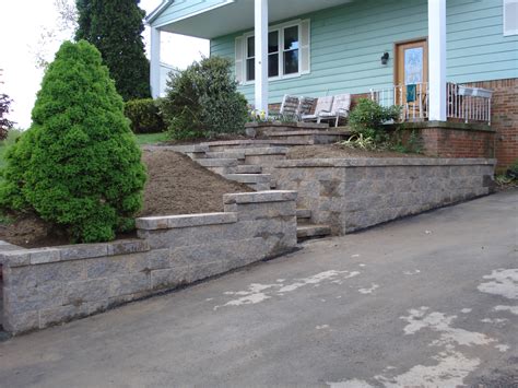 driveway retaining wall  steps superior yardscapes indiana pa