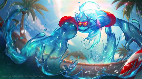 pool party zac league of legends wallpapers art of lol