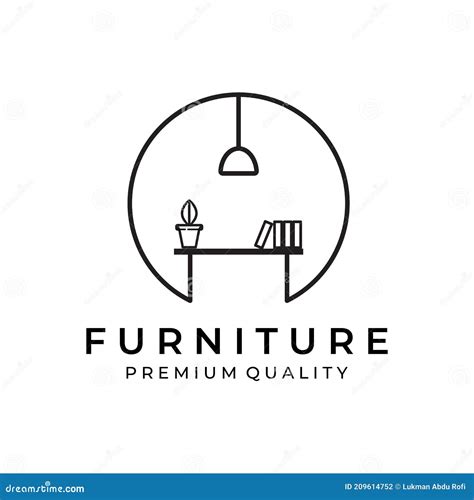 simple furniture logo vector illustration design furniture emblem badge simple logo