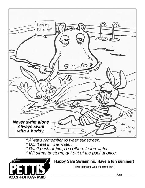 national water safety month coloring page