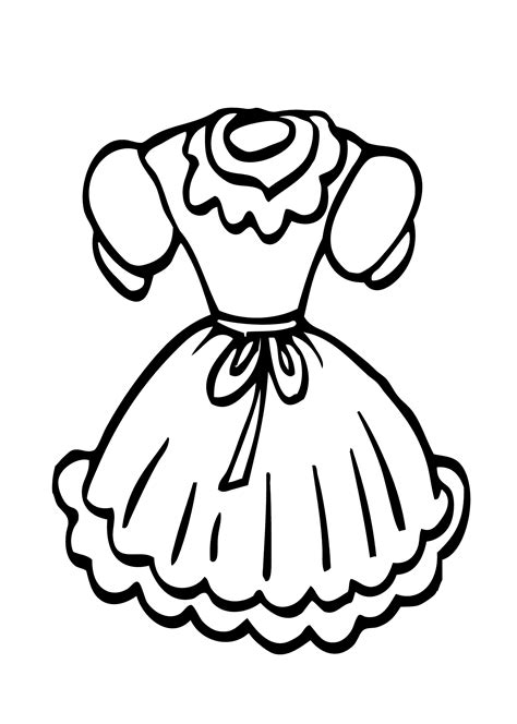 doll dress coloring page  girls printable  barbie coloring