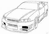 Gtr Furious R32 Carros Jdm Ausmalen Coloringhome Supra Drawed Furiosos Educative Drift Velozes 350z Lápiz Camiones Entretien Véhicule Cols Camionetas sketch template
