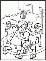 Coloring Pages Sports Printable Basketball Library Clipart Playing Kids sketch template