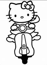 Coloring Kitty Hello Kids Pages Printable Colouring Printables Choose Board Print Riding Motorcycle Colo Book sketch template