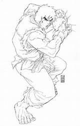 Ryu Chun Sagat sketch template