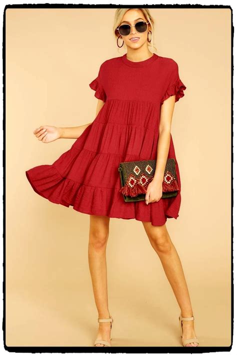 prachtige trendy rode jurk die je leuk vindt pagina  van  dresses casual fall