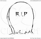 Tombstone Rip Coloring Stone Outline Illustration Cemetery Clipart Royalty Rf Toon Hit Regarding Notes sketch template