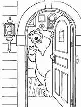 Blue Big Open Door Bear Coloring House Inthe Pages Clipart Library Drawing Getcolorings Color Popular sketch template