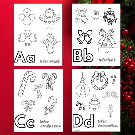 christmas alphabet coloring pages  printable  kids   ages