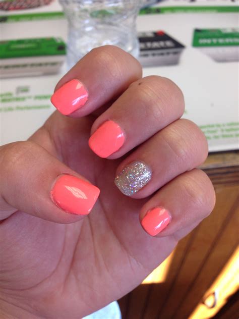 peach glitter gel nails nail polish nails