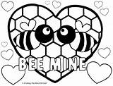 Coloring Mine Bee Pages Valentines School Crafts Valentine Craftingthewordofgod Sunday sketch template