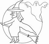 Witch Coloring Pages Printable Broom Printables Witches Kids Print Halloween Color Clipart Hallween Cartoon Sheet Arm Cliparts Library Hat Popular sketch template