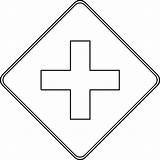 Cross Road Outline Sign Clipart Traffic Intersection Cliparts Clip Etc Signs Library Gif Roads Clipartmag Find Clipground Large Warning sketch template