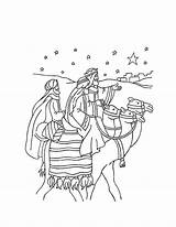 Reyes Magos Colorear Pequeocio Belén Camello sketch template