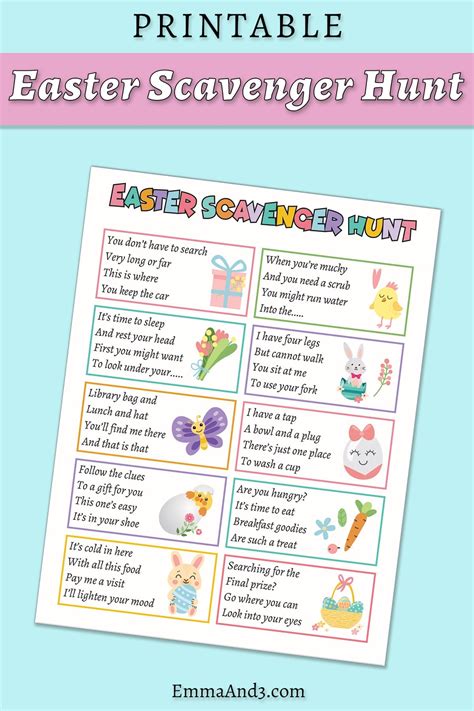 outdoor easter egg hunt clues ideas   print  home