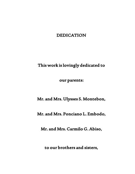 research project dedication sample dedication sample vrogueco