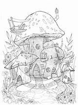 Toadstool Grove Colouring sketch template