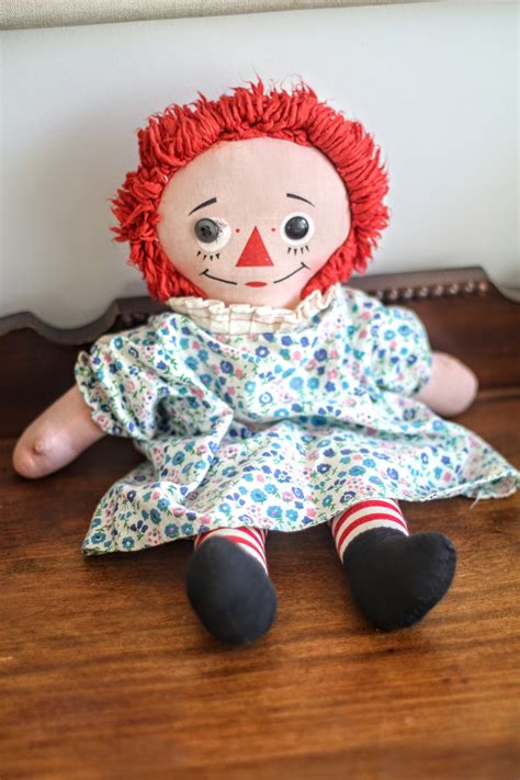 Vintage Raggedy Ann Doll With Button Eye Etsy