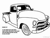 Chevy Coloring Car Truck Pages Vintage Color Template Pickup Book sketch template
