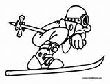 Skiing Coloring Pages Water Sports Ski sketch template