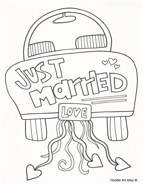 wedding coloring pages doodle art alley